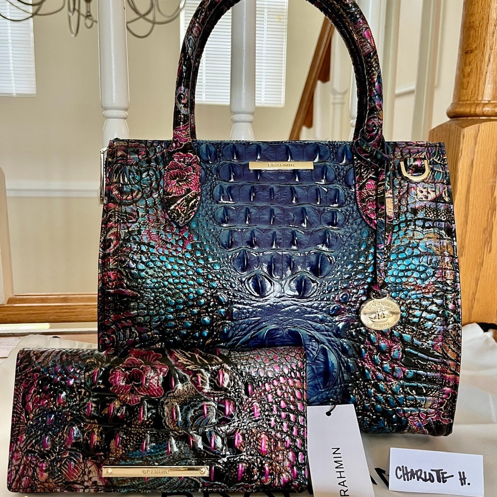 🦋Like New! Brahmin Small Caroline Estate & NWT Ady Solid Estate in 100% Leather
